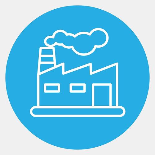 圖標工廠建筑元素填充線條風格的圖標適合用于印刷網頁海報標志場地